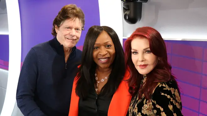 Priscilla Presley and Jerry Schilling with Smooth Radio's Angie Greaves