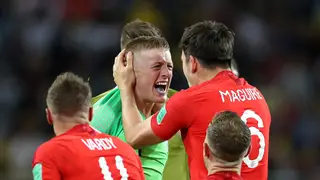 England celebrate penalties win at World Cup