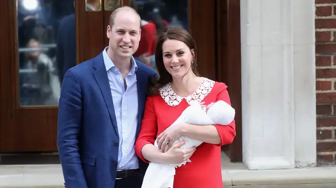 The Duke and Duchess of Cambridge with Prince Louis