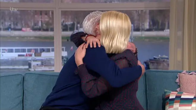 Holly Willoughby hugs Phillip Schofield after his announcement