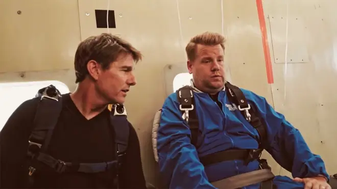 James Corden and Tom Cruise