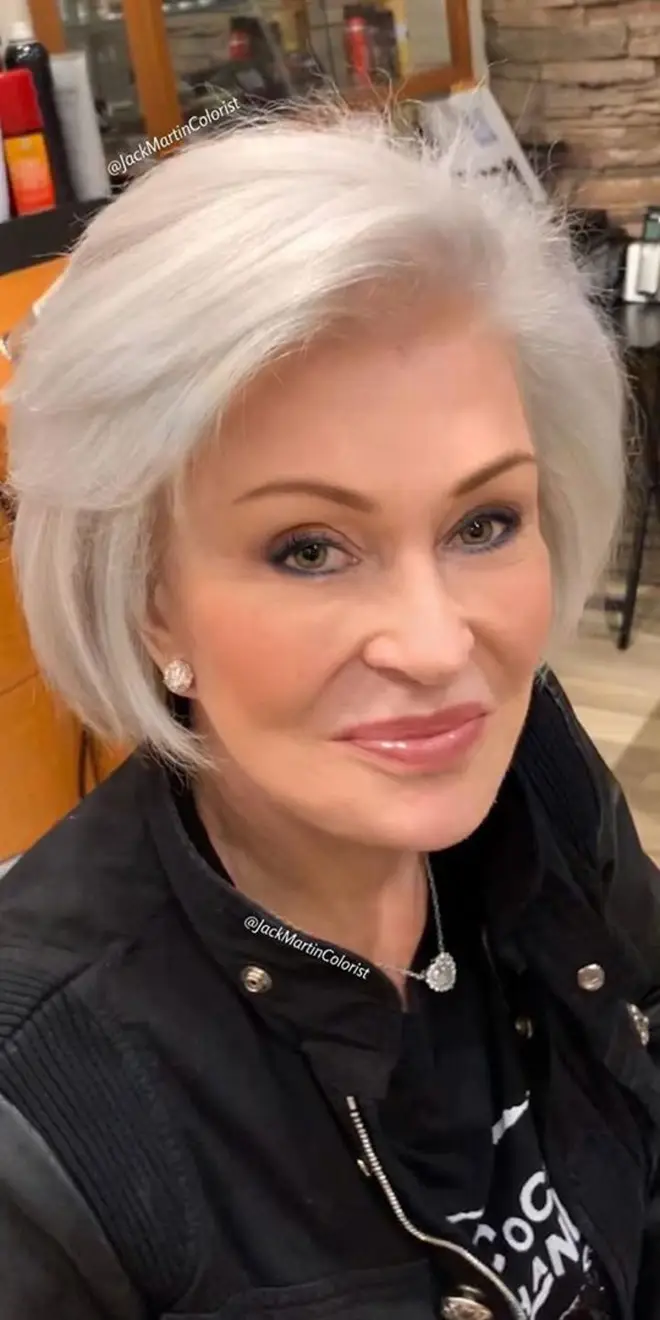 Sharon Osbourne's new white hairstyle