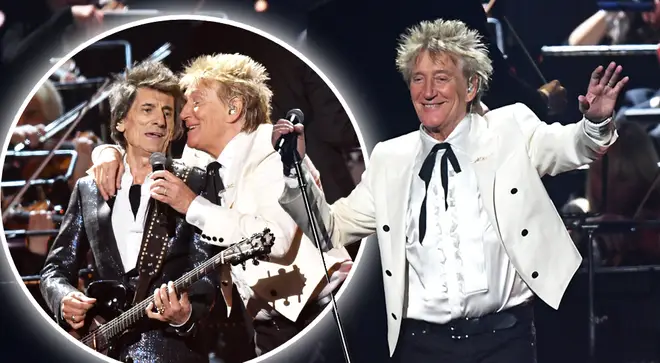 Rod Stewart closes the BRITs 2020 and reunites with Faces' members on stage