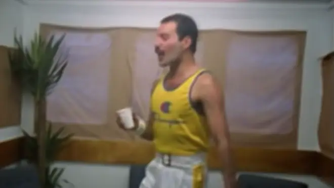 Freddie Mercury singing acapella backstage at Knebworth, 1986