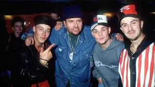 East 17 and their manager Tom Watkins