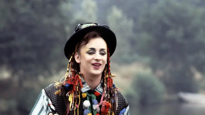 Boy George filming Karma Chameleon