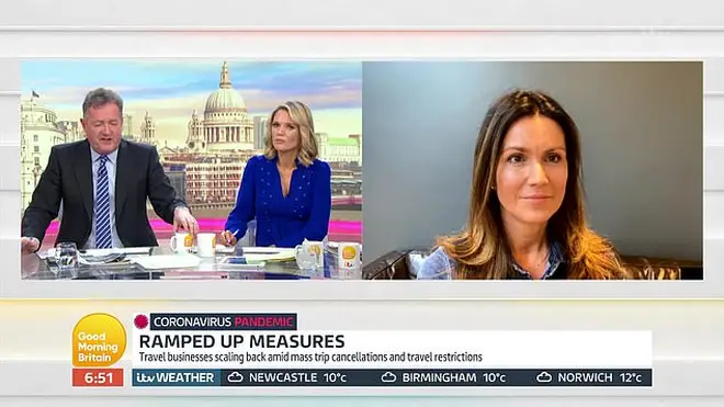 Susanna Reid broadcasts to Good Morning Britain from home as she self-isolates amid coronavirus fears