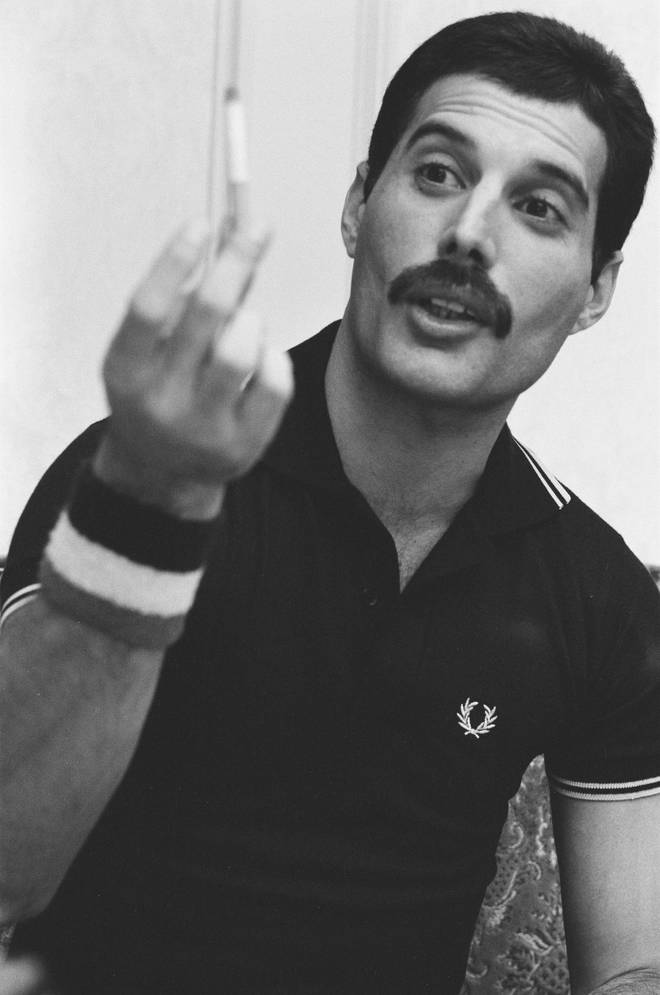 Freddie Mercury backstage at a hotel on the Hot Space Japan Tour in Fukuoka, Japan, 19 October 1982.