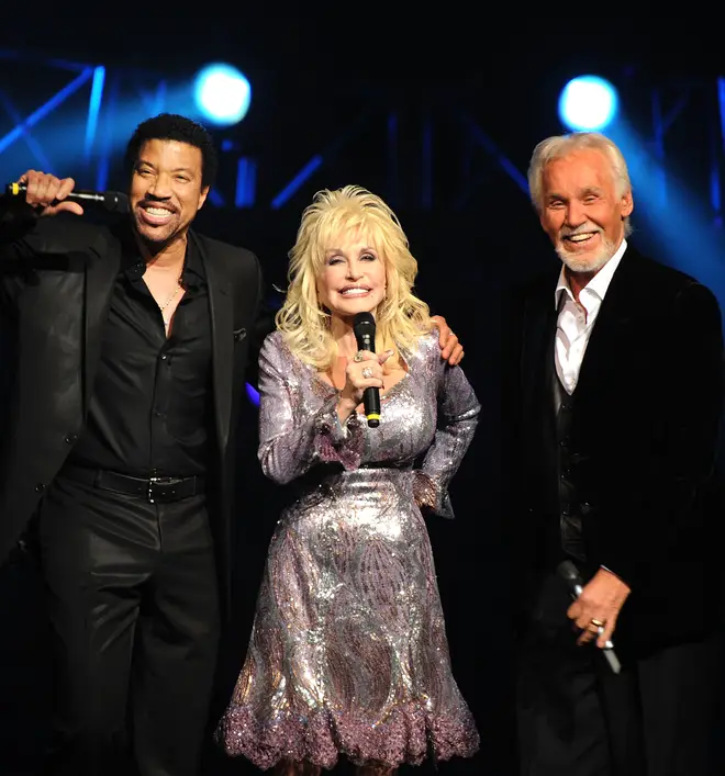 Lionel Richie with Dolly Parton and Kenny Rogers