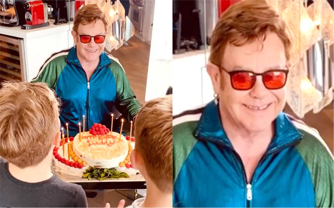 Elton John celebrates 73rd birthday at home in self-isolation with family