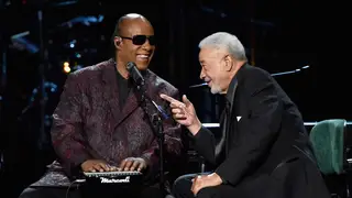 Stevie Wonder and Bill Withers at the 30th Annual Rock And Roll Hall Of Fame