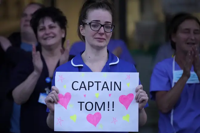 NHS staff across the UK have paid tribute to Colonel Tom