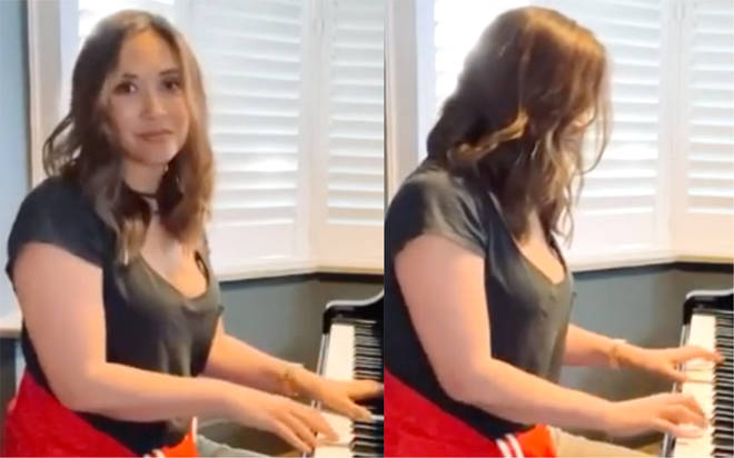 Myleene Klass performs The Beatles’ ‘Here Comes The Sun’ as a lullaby
