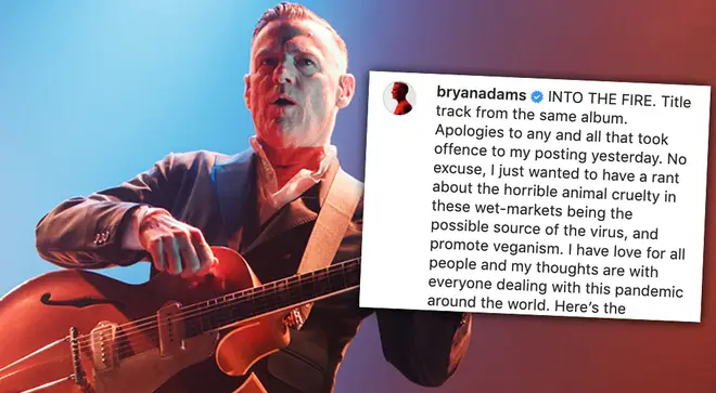 Bryan Adams apologises for controversial social media coronavirus rant earlier this week