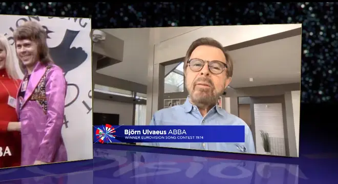 Björn Ulvaeus appearing on the Eurovision: Europe Shine A Light show