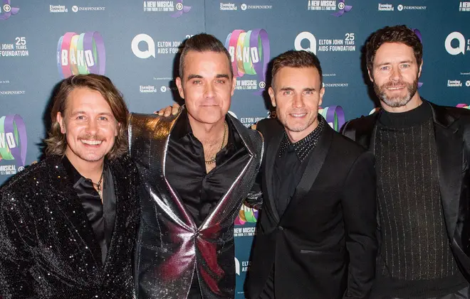 Take That with Robbie Williams in 2018