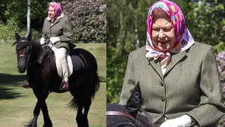 The Queen pictured outside for first time since lockdown as 94-year-old enjoys pony ride