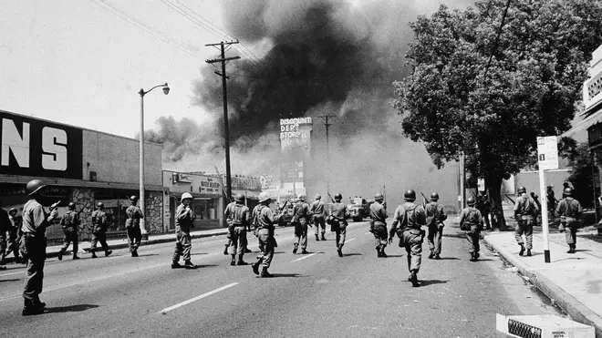 National Guard And Fires In Watts Riots
