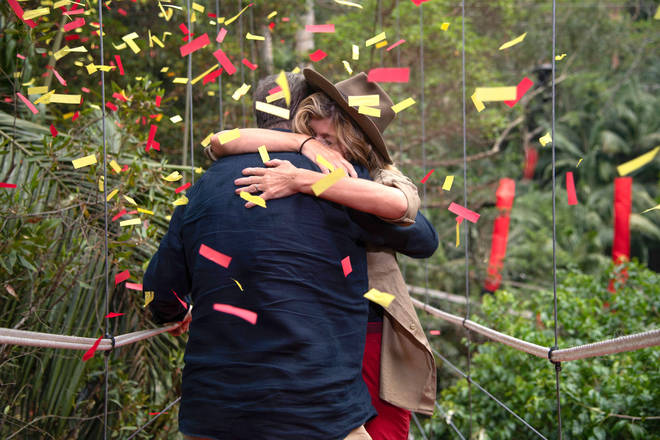 Kate Garraway and husband Derek Draper embrace after Kate's I'm A Celebrity exit