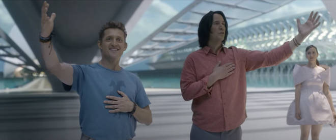 Alex Winter and Keanu Reeves reprise their roles for the highly-anticipated Bill and Ted sequel