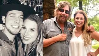 Katherine Williams-Dunning with her brother Sam Williams (left) and father Hank Williams Jr. (right)