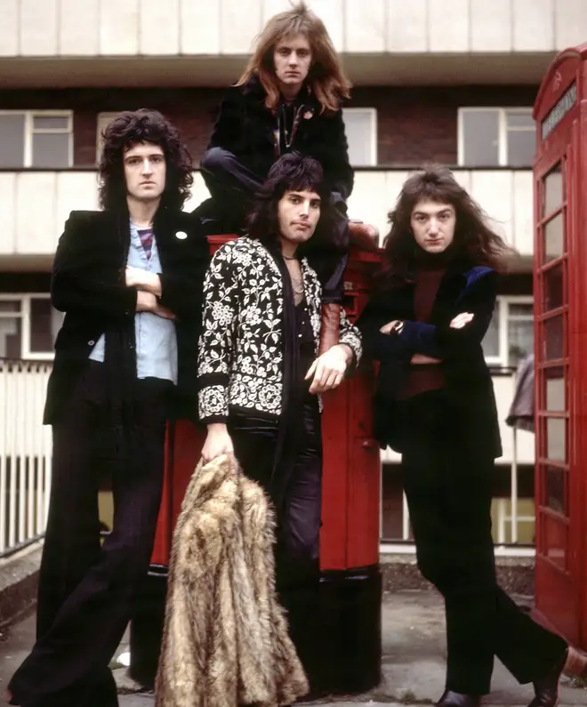 Unknown band Queen pictured in 1973. (L to R) Brian May, Roger Taylor (above), Freddie Mercury (below) and John Deacon