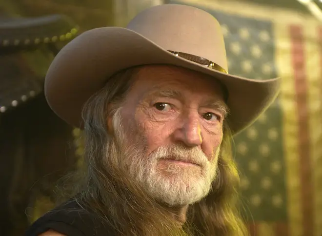 Willie Nelson on the set of his video shoot for the song 'Maria/Shut-Up and Kiss Me' in 2002
