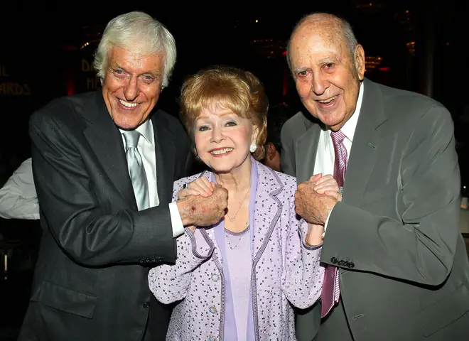 Actors Dick Van Dyke, Debbie Reynolds and Carl Reiner in 2013