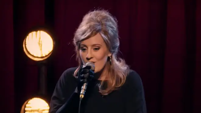 The real Adele gets on stage to perform her hit song 'Make You Feel My Love'