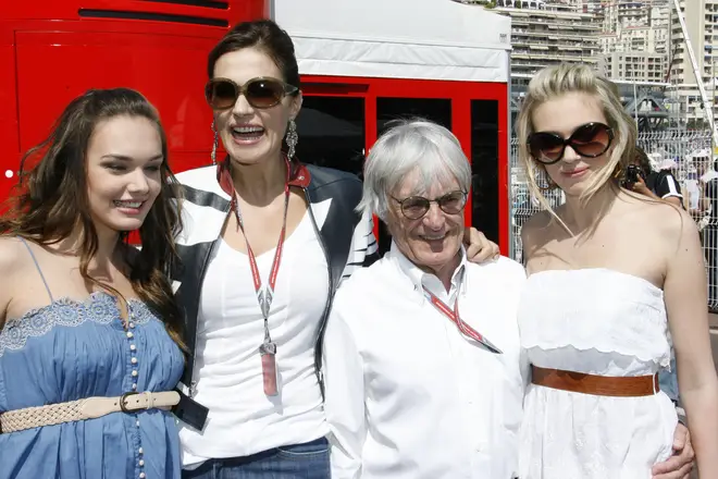 Bernie Ecclestone pictured with daughter Tamara, ex-wife Slavica and daughter Petra in 2006