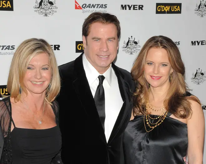 Olivia Newton-John with John Travolta and Kelly Preston