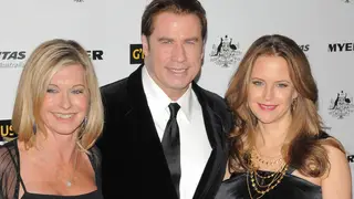 Olivia Newton-John with John Travolta and Kelly Preston