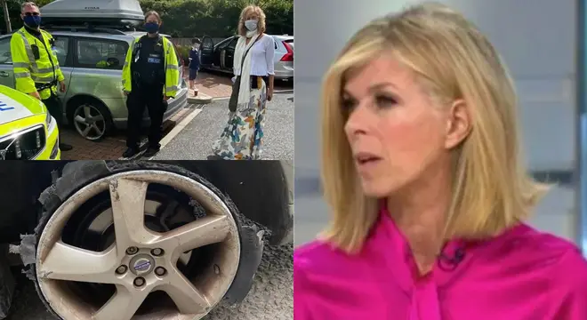 Kate Garraway's tyre exploded on the motorway when she had her children in the car
