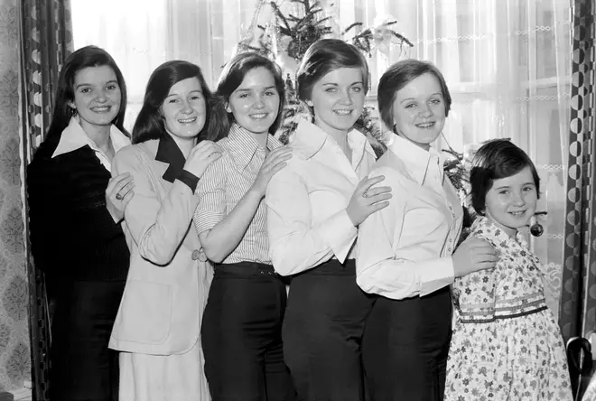 The Nolan Sisters together: Anne, Denise, Maureen, Linda, Bernadette and Coleen