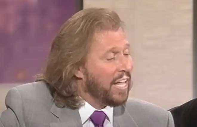 Barry, Robin and Maurice Gibb gave the spontaneous performance whilst appearing on Des O'Connor Tonight in 1998. Pictured, Barry Gibb.