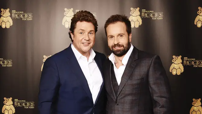 Michael Ball (L) and Alfie Boe support BBC Children in Need Rocks for Terry at Royal Albert Hall on November 1, 2016 in London