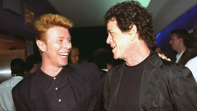 The video was uploaded by sound engineer Mark Saunders who recorded the session while working with Bowie on the soundtrack to Absolute Beginners. Pictured, Bowie and Lou Reed in 1996
