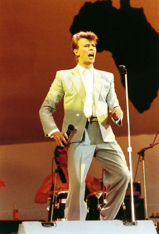 The recording was made just a month after David Bowie performed at Live Aid, Wembley Stadium July 13, 1985