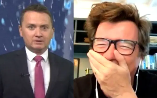 TV weatherman shocked after Rick Astley hears him say he's 'not a fan'