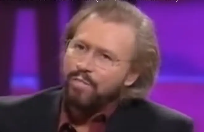 "We&squot;re getting on like a storm, aren&squot;t we Clive", Barry Gibb says sarcastically, adding: "In fact I might just leave." Pictured on the Clive Anderson show in 1997