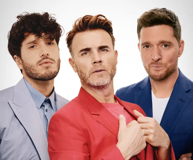 Gary Barlow, Michael Buble and Sebastian Yatra