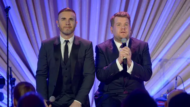 Gary Barlow and James Corden in 2015