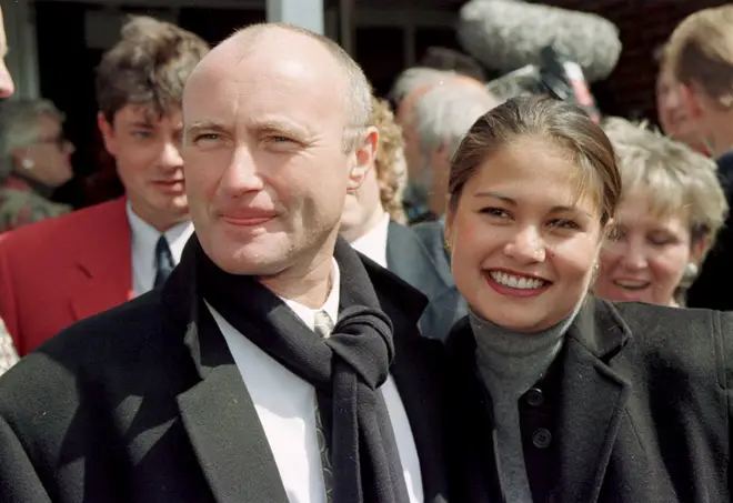 Phil Collins and Orianne Cevey in 1997