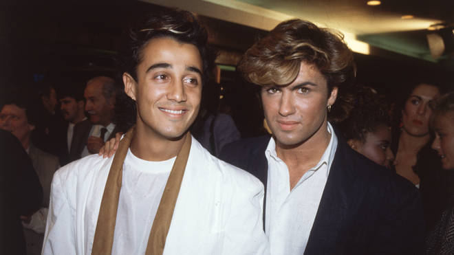 Andrew Ridgeley and George Michael of Wham! at the film premiere of 'Dune' in 1984.
