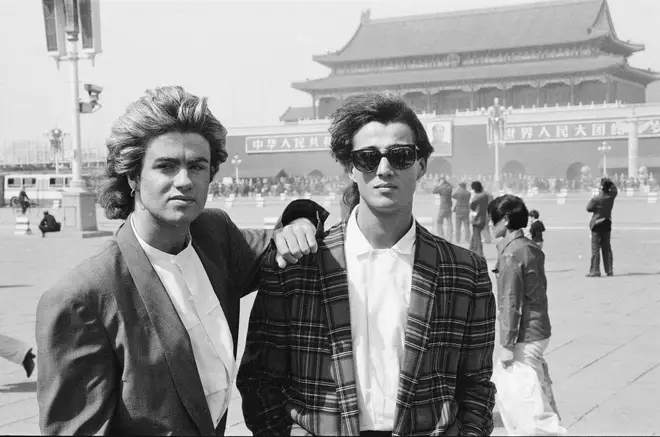 Wham! were the first ever western pop group to perform in the Republic of China, pictured in Tiananmen Square in 1985.