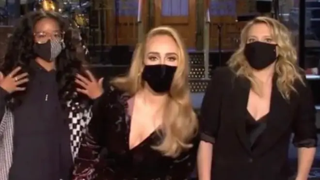 Adele has given fans a glimpse of her new seven stone weight loss in a promo released ahead of her stint hosting TV show Saturday Night Live.