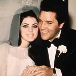 Elvis Presley with bride Priscilla