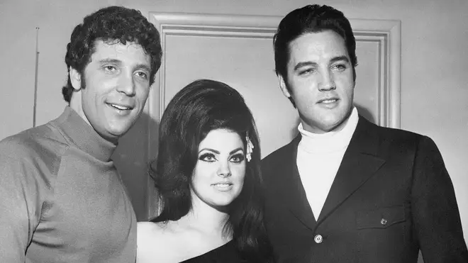 Elvis and Priscilla Presley with Tom Jones in 1968