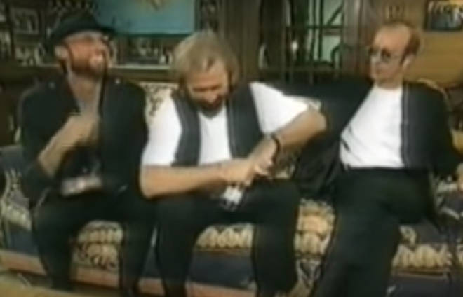 As Barry struggled to try to free himself Maurice started laughing and Robin Gibb said patiently: "He always does this. He always gets his fingers stuck in bottles."