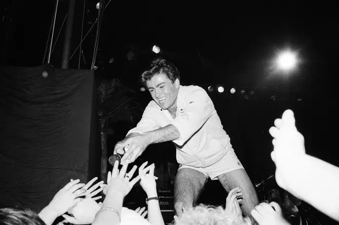 George Michael on stage in 1983